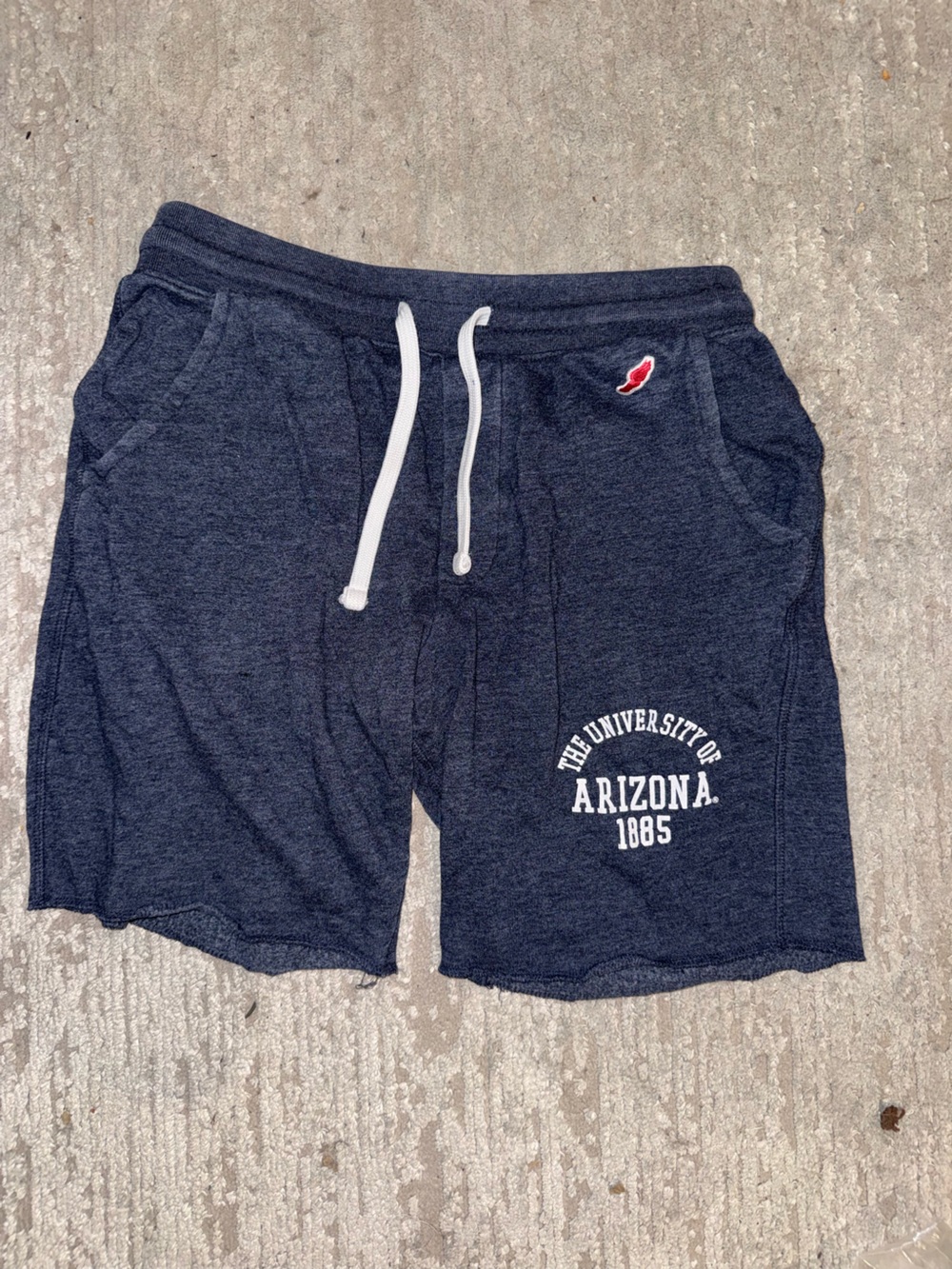 League Men's Navy Athletic Shorts with White Drawstring